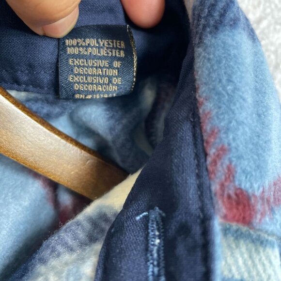 Freedom Foundry Men's Size M Blue Plaid Fleece Button down Shirt - Picture 6 of 9